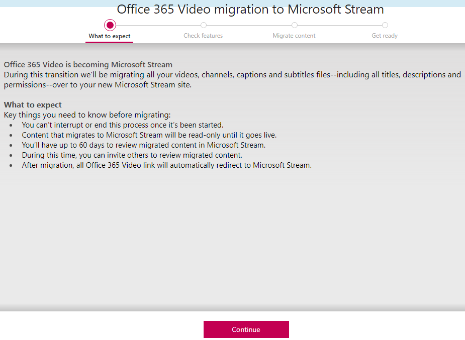 Office 365 Video to Microsoft Stream – Self Service Migration Tool - SP ...